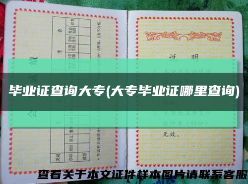毕业证查询大专(大专毕业证哪里查询)缩略图