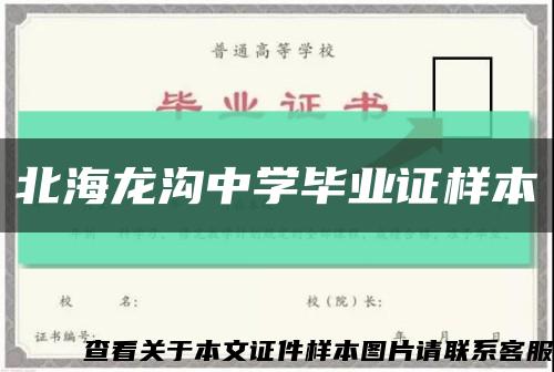 北海龙沟中学毕业证样本缩略图