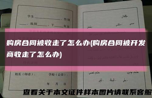 购房合同被收走了怎么办(购房合同被开发商收走了怎么办)缩略图
