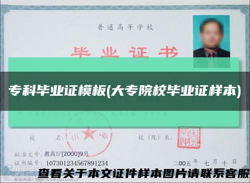 专科毕业证模板(大专院校毕业证样本)缩略图