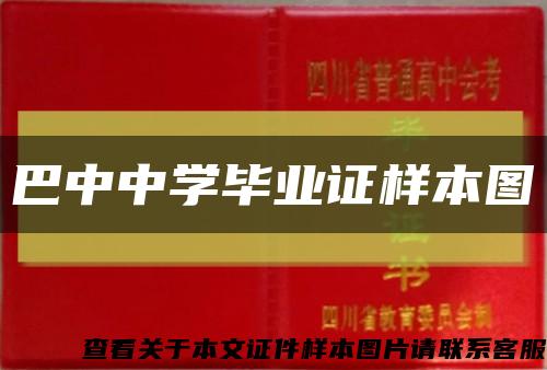 巴中中学毕业证样本图缩略图