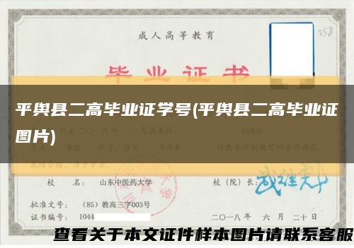 平舆县二高毕业证学号(平舆县二高毕业证图片)缩略图