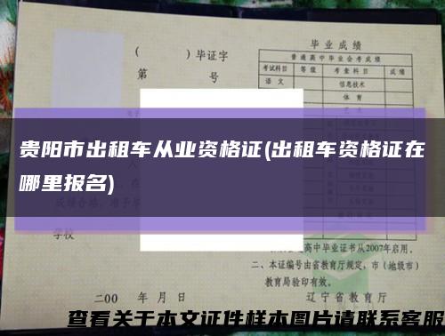 贵阳市出租车从业资格证(出租车资格证在哪里报名)缩略图