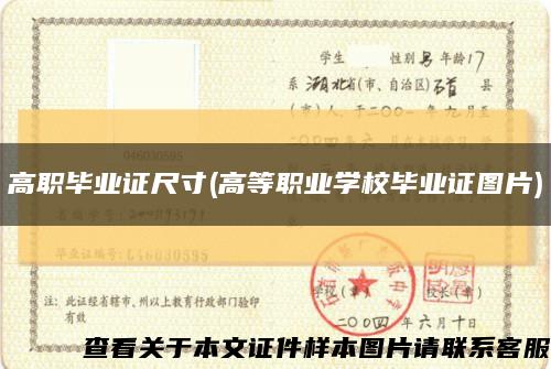 高职毕业证尺寸(高等职业学校毕业证图片)缩略图