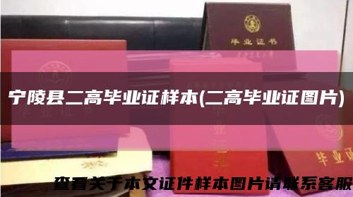 宁陵县二高毕业证样本(二高毕业证图片)缩略图