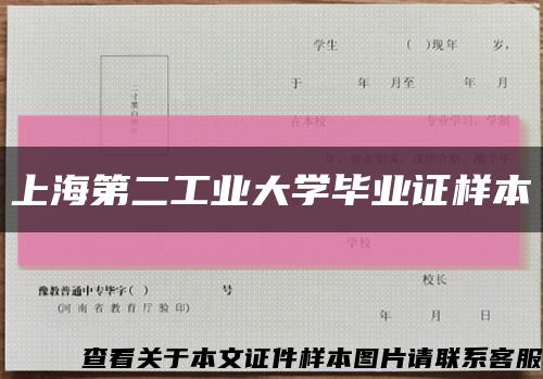 上海第二工业大学毕业证样本缩略图