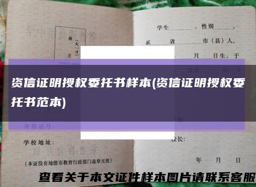 资信证明授权委托书样本(资信证明授权委托书范本)缩略图