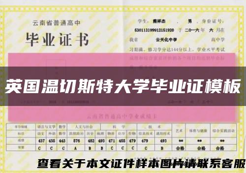 英国温切斯特大学毕业证模板缩略图