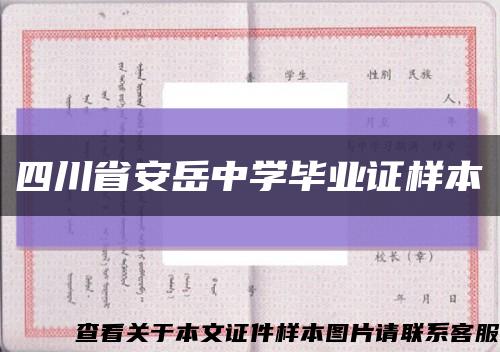 四川省安岳中学毕业证样本缩略图