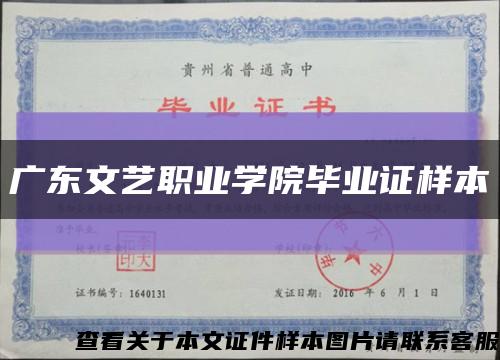 广东文艺职业学院毕业证样本缩略图