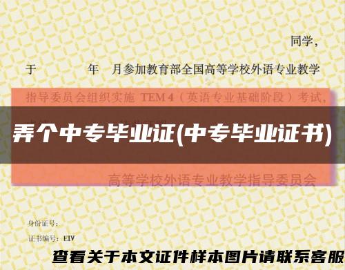 弄个中专毕业证(中专毕业证书)缩略图