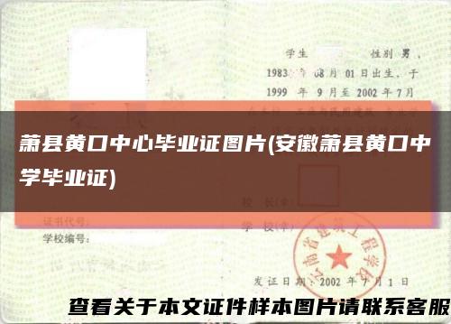 萧县黄口中心毕业证图片(安徽萧县黄口中学毕业证)缩略图