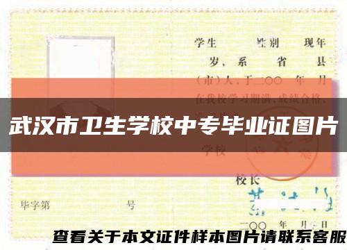武汉市卫生学校中专毕业证图片缩略图