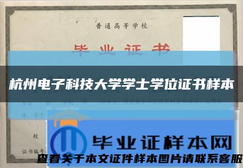 杭州电子科技大学学士学位证书样本缩略图