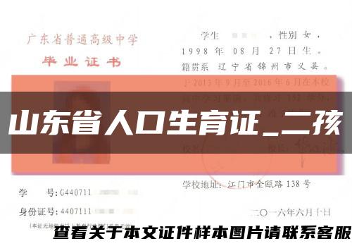 山东省人口生育证_二孩缩略图