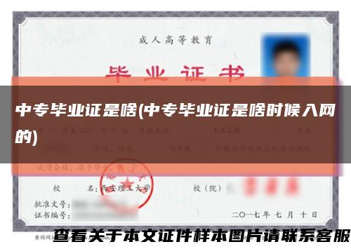 中专毕业证是啥(中专毕业证是啥时候入网的)缩略图