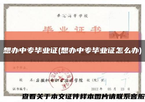 想办中专毕业证(想办中专毕业证怎么办)缩略图