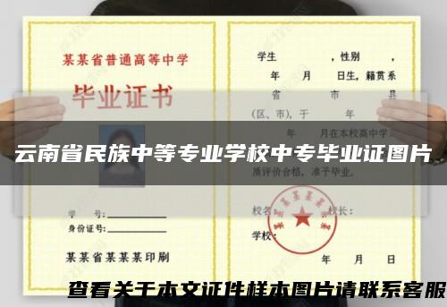云南省民族中等专业学校中专毕业证图片缩略图