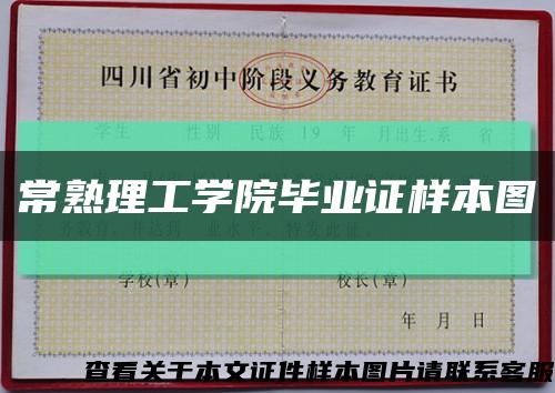 常熟理工学院毕业证样本图缩略图