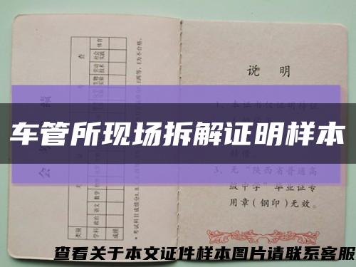 车管所现场拆解证明样本缩略图
