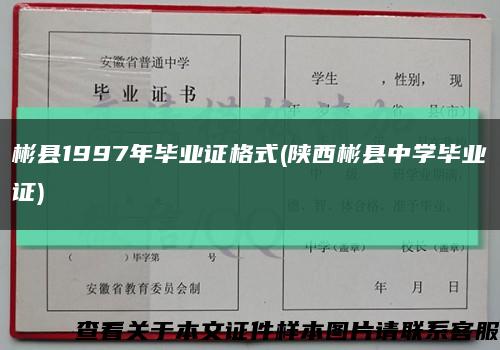 彬县1997年毕业证格式(陕西彬县中学毕业证)缩略图