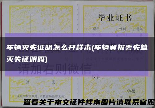 车辆灭失证明怎么开样本(车辆登报丢失算灭失证明吗)缩略图