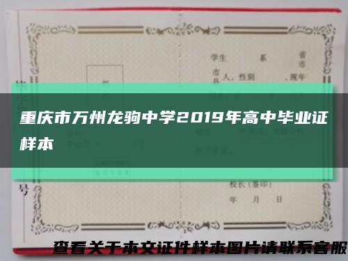 重庆市万州龙驹中学2019年高中毕业证样本缩略图