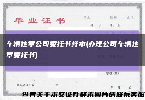 车辆违章公司委托书样本(办理公司车辆违章委托书)缩略图