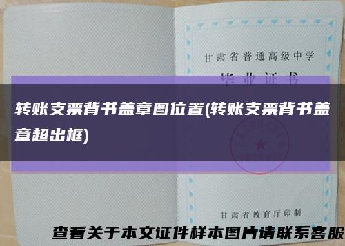 转账支票背书盖章图位置(转账支票背书盖章超出框)缩略图