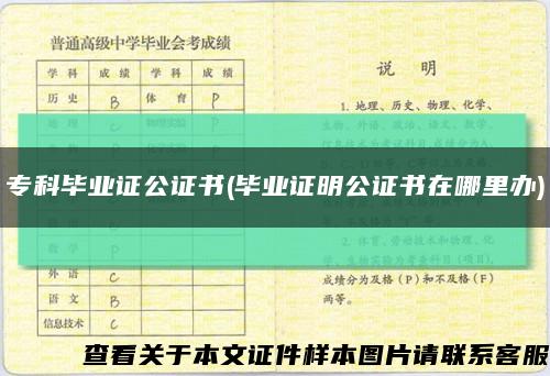 专科毕业证公证书(毕业证明公证书在哪里办)缩略图