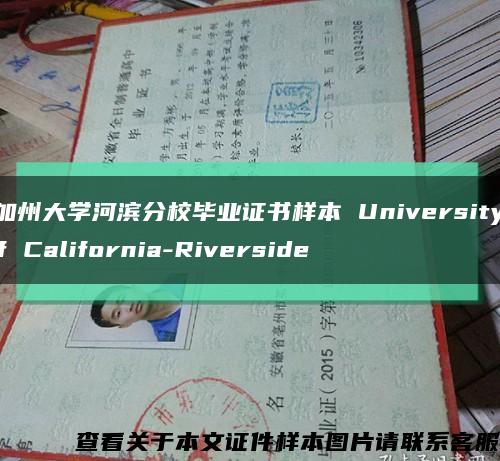 ​加州大学河滨分校毕业证书样本 University of California-Riverside缩略图