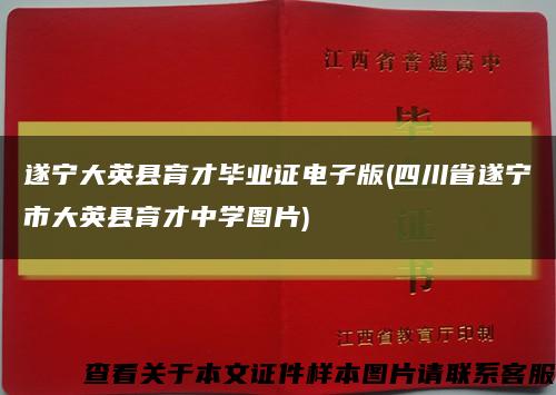 遂宁大英县育才毕业证电子版(四川省遂宁市大英县育才中学图片)缩略图