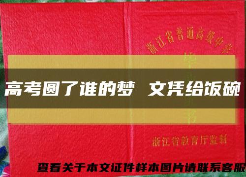 高考圆了谁的梦 文凭给饭碗缩略图