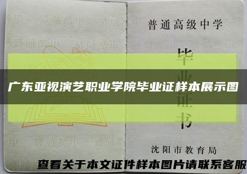 广东亚视演艺职业学院毕业证样本展示图缩略图