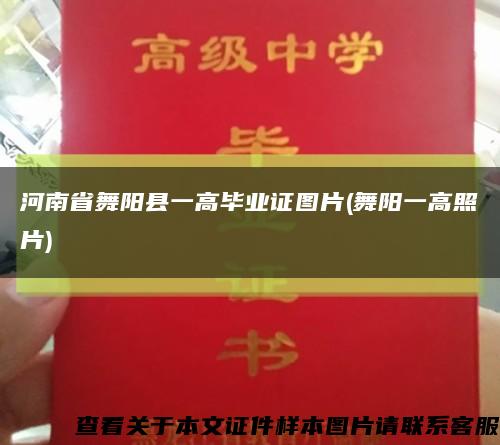 河南省舞阳县一高毕业证图片(舞阳一高照片)缩略图