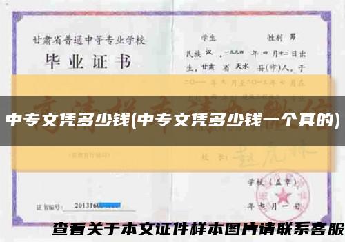 中专文凭多少钱(中专文凭多少钱一个真的)缩略图