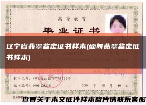 辽宁省翡翠鉴定证书样本(缅甸翡翠鉴定证书样本)缩略图