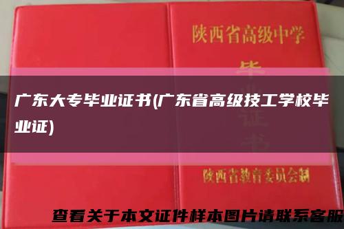 广东大专毕业证书(广东省高级技工学校毕业证)缩略图
