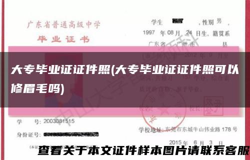 大专毕业证证件照(大专毕业证证件照可以修眉毛吗)缩略图