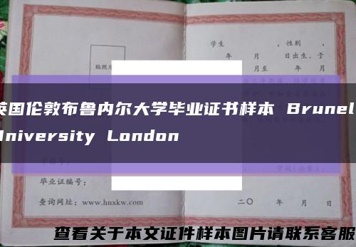 英国伦敦布鲁内尔大学毕业证书样本 Brunel University London缩略图