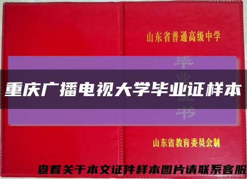 重庆广播电视大学毕业证样本缩略图
