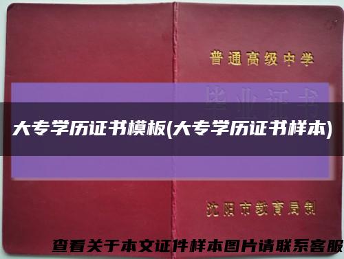 大专学历证书模板(大专学历证书样本)缩略图