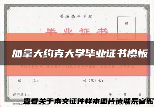 ​加拿大约克大学毕业证书模板缩略图