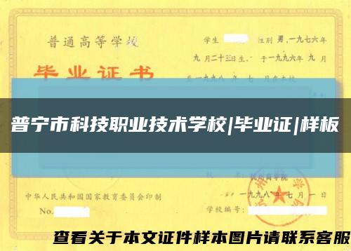 普宁市科技职业技术学校|毕业证|样板缩略图