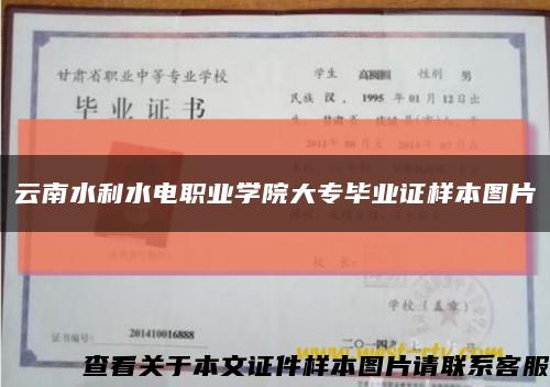 云南水利水电职业学院大专毕业证样本图片缩略图