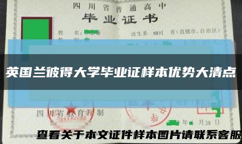 英国兰彼得大学毕业证样本优势大清点缩略图