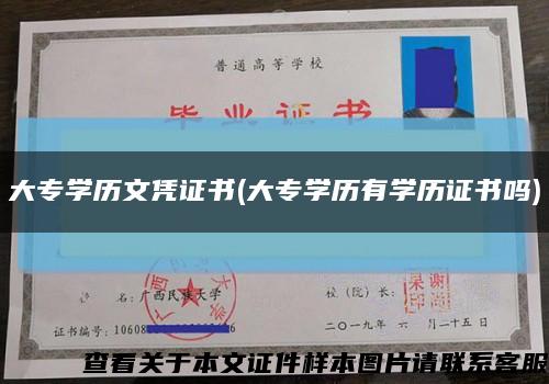 大专学历文凭证书(大专学历有学历证书吗)缩略图