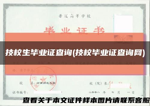 技校生毕业证查询(技校毕业证查询网)缩略图