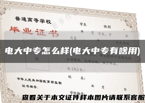电大中专怎么样(电大中专有啥用)缩略图