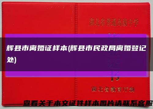 辉县市离婚证样本(辉县市民政局离婚登记处)缩略图